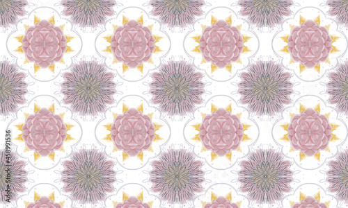 Ilustración de vectores, estampado de flores, tipo mosaico