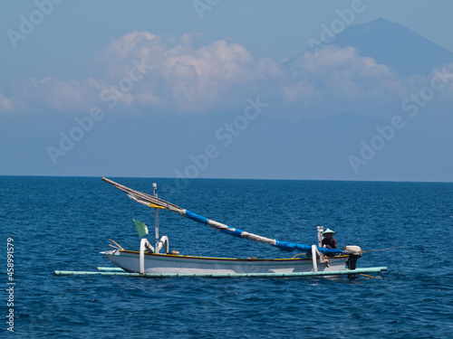 Traditional boat in the sea of Lombok