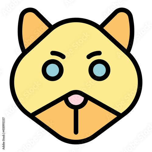 Sick chipmunk icon. Outline sick chipmunk vector icon color flat isolated