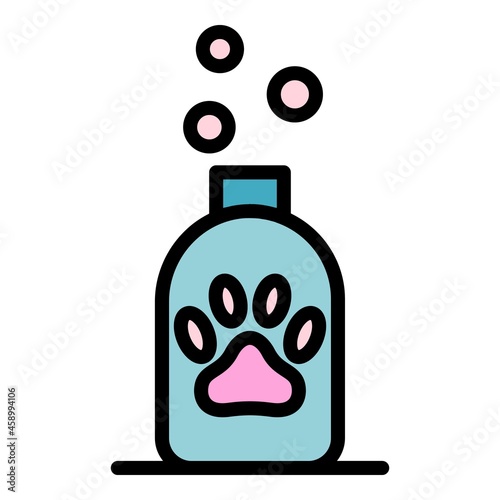 Dog shampoo icon. Outline dog shampoo vector icon color flat isolated