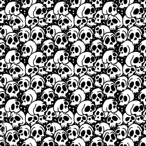 Vector Scull Seamless Pattern for party, anniversary, birthday. Design for banner, poster, card, invitation and scrapbook