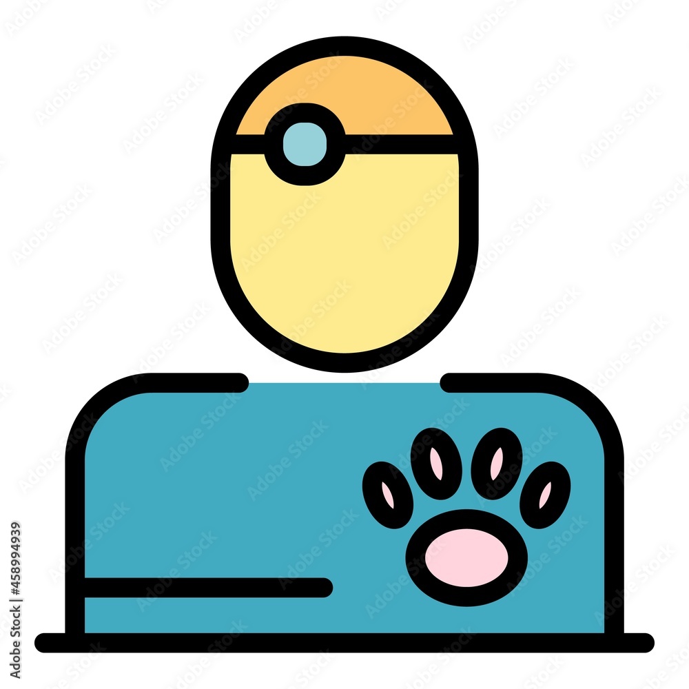 Surgeon vet icon. Outline surgeon vet vector icon color flat isolated Surgeon vet icon. Outline surgeon vet vector icon color flat isolated
