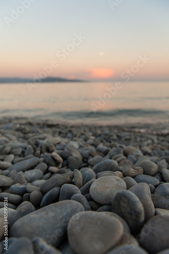 Seascape with beautiful pebbles on the shore © Alexey Cherenkov