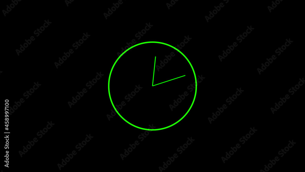 abstract color digital clock animation on colorful background. time