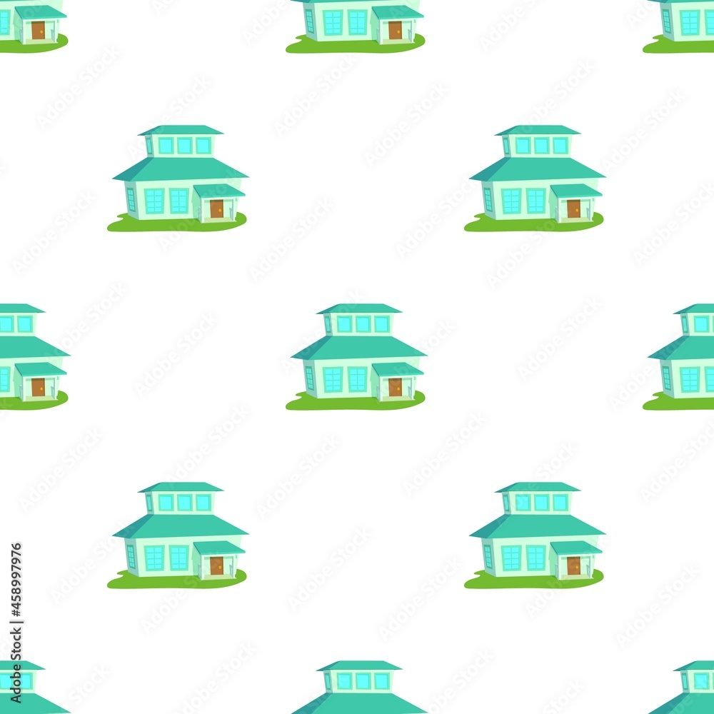 Big house pattern seamless background texture repeat wallpaper geometric vector