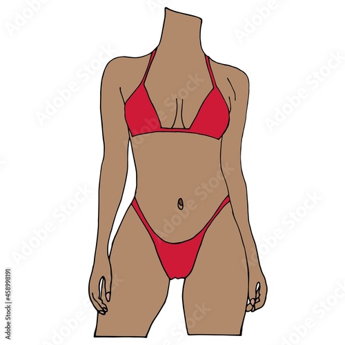 Vector illustration of a woman in a swimsuit