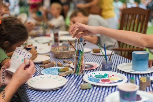 Art workshops on painting ceramics photo