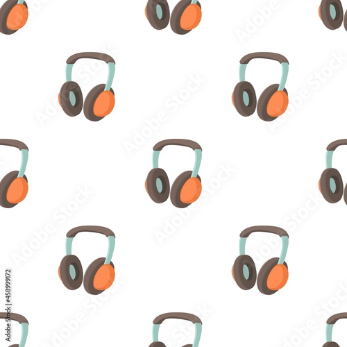 Headphones pattern seamless background texture repeat wallpaper geometric vector