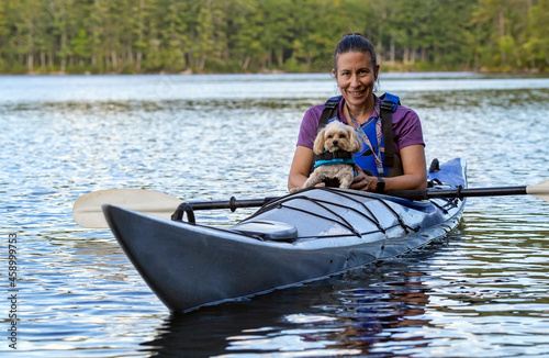 Kayaker with small dog 3
