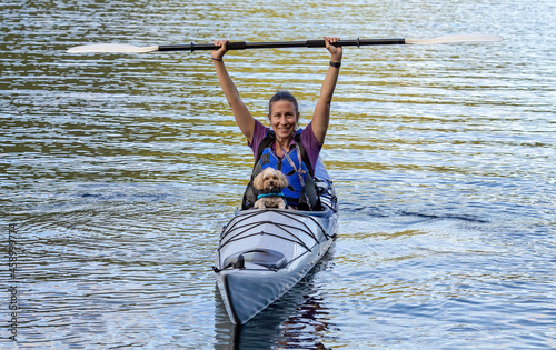 Kayaker with small dog 4