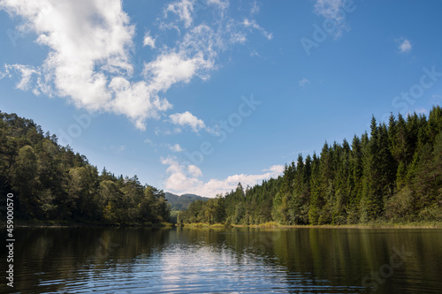 canoe ride on lake Osoyro in Norway