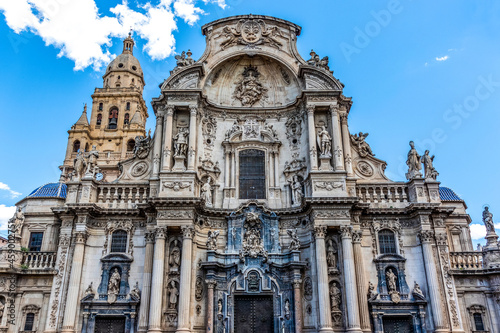 Facade of the cathedral church of Saint Mary in Murcia, Spain, Europe