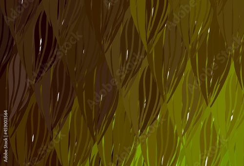 Dark Green, Yellow vector pattern with wry lines.