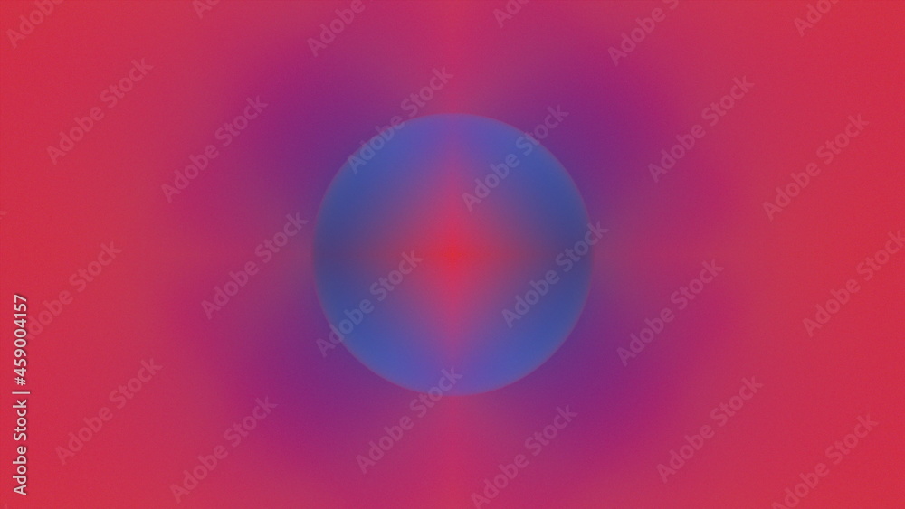Bright ball with colorful 3d render gradient floating on surface. Creative minimalism with simple geometrically round shape. Futuristic planet in abstract space