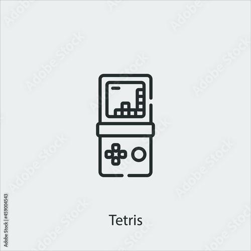 Tetris  icon vector icon.Editable stroke.linear style sign for use web design and mobile apps,logo.Symbol illustration.Pixel vector graphics - Vector