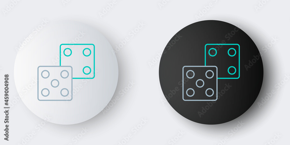 Line Game dice icon isolated on grey background. Casino gambling. Colorful outline concept. Vector Line Game dice icon isolated on grey background. Casino gambling. Colorful outline concept. Vector