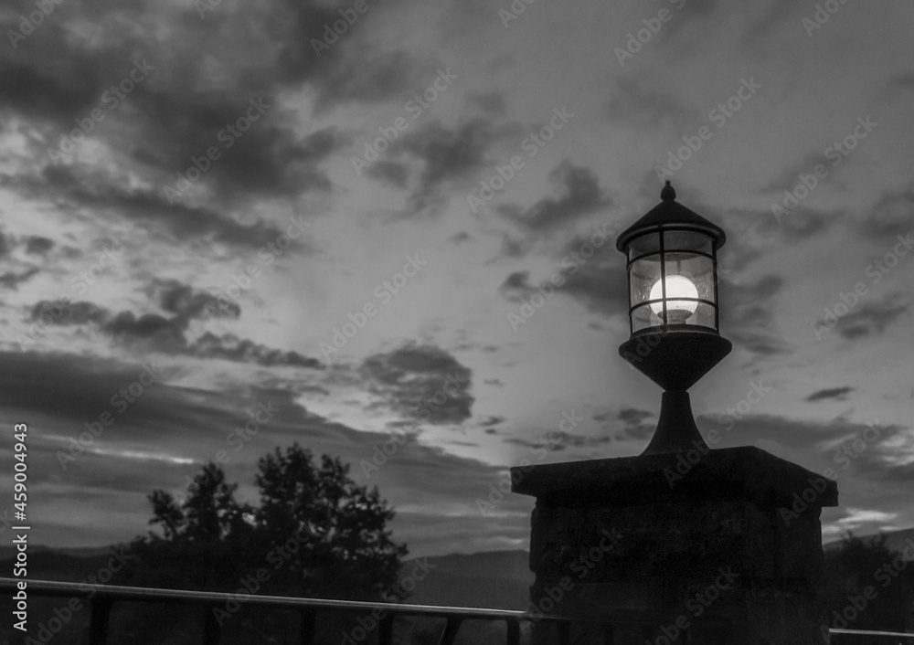 lighthouse at dusk