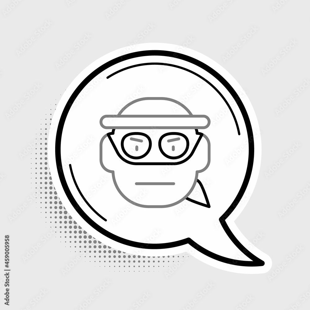Line Bandit icon isolated on grey background. Colorful outline concept. Vector Line Bandit icon isolated on grey background. Colorful outline concept. Vector