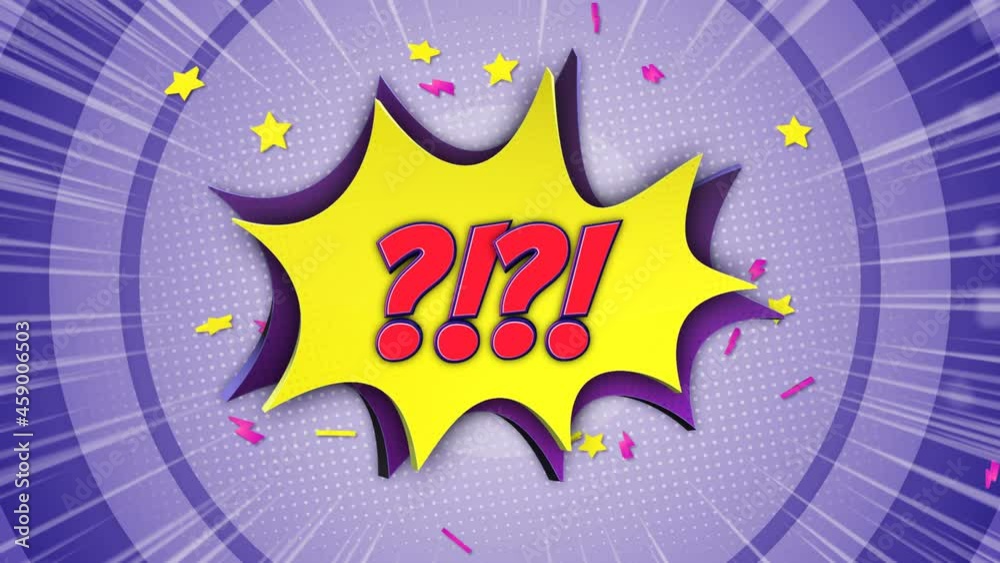 Interrogation and Exclamation Symbols Comic Text Animation, with Alpha ...