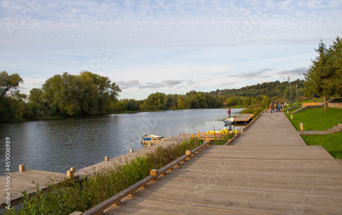 Wooden embankment of the Osetr River Zaraysk photo