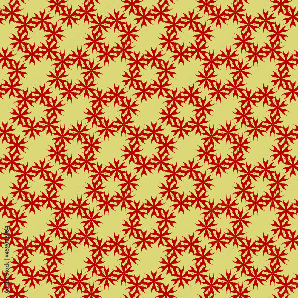 Pattern oro e rosso  decorazione stelle e fiocchi di neve