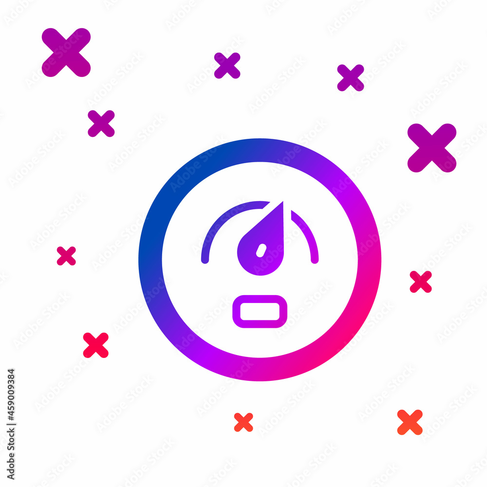 Fototapeta premium Color Digital speed meter concept icon isolated on white background. Global network high speed connection data rate technology. Gradient random dynamic shapes. Vector