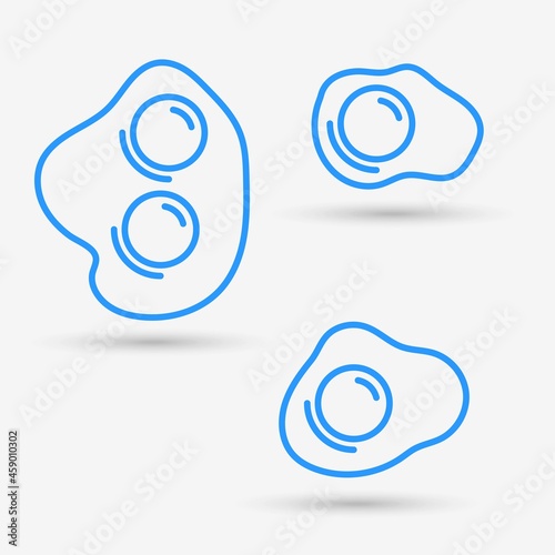 Omelet set isolated object. Vector illustration.
