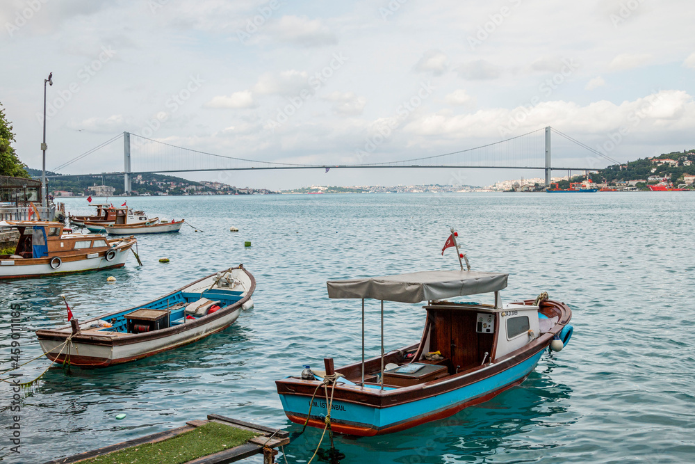 Fishermen in Cengelkoy are fishing 
JUNE 18, 2017, USKUDAR,  ISTANBUL, TURKEY