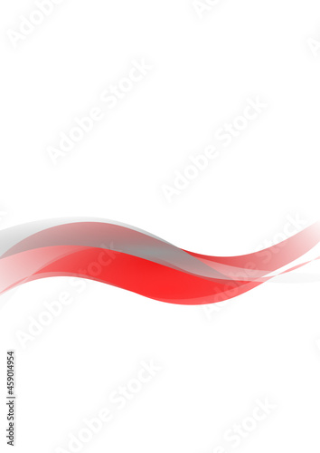 red and white wave with copy space for text