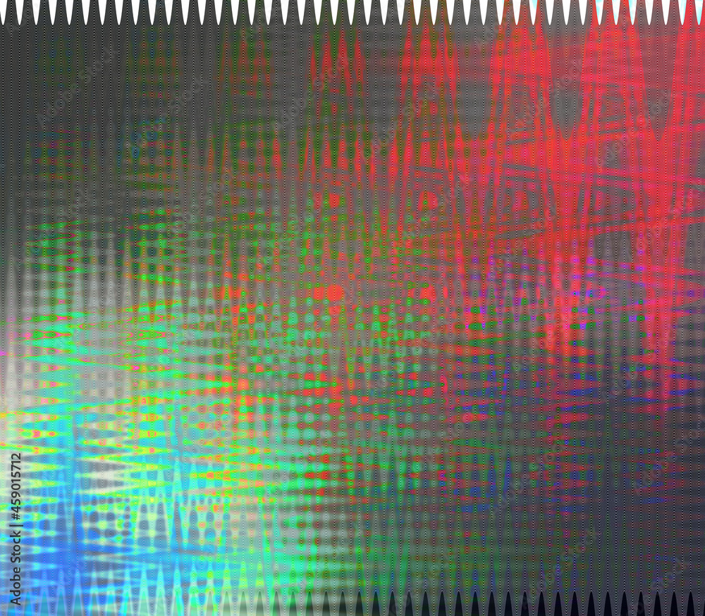 Naklejka premium Abstract wavy glitch art background image.