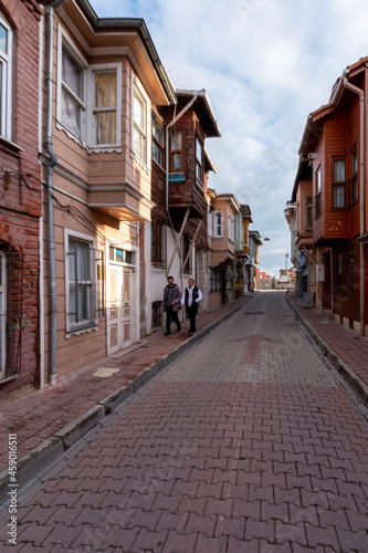 KADIRGA  ISTANBUL  TURKEY - DECEMBER 26  2020  Historical Houses in Kad  rga District
