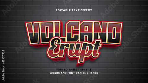 Volcano erupt editable text effect in modern 3d style