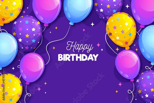 happy birthday background with balloons vector design illustration