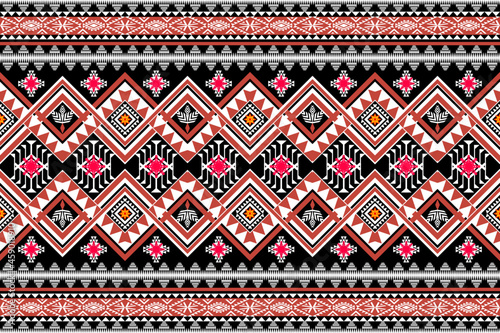 Geometric ethnic oriental seamless pattern art traditional Design for background,carpet,wallpaper,clothing,wrapping,Batik,fabric,Vector illustration.embroidery style.