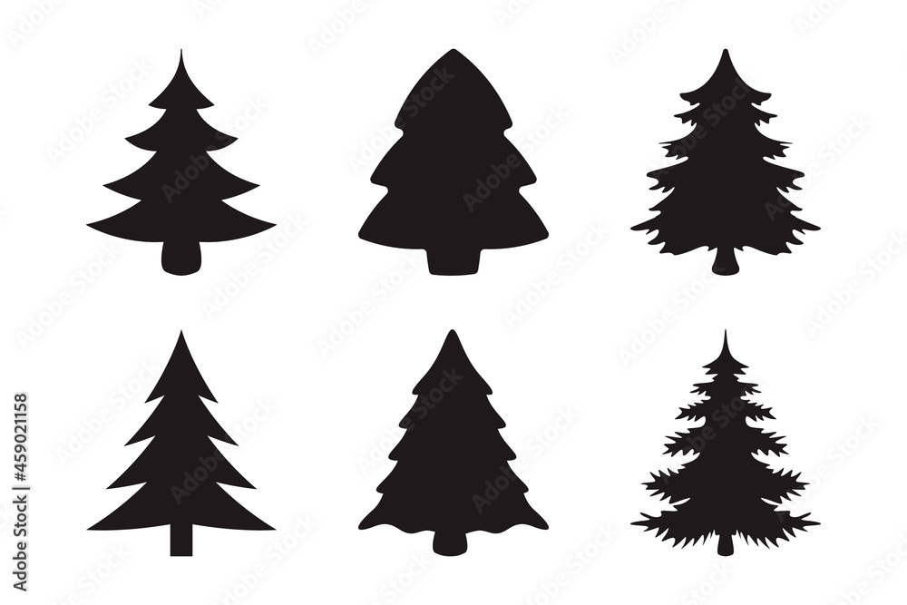 Obraz premium Christmas tree silhouette collection