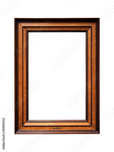 Vintage wooden frame isolated on white background