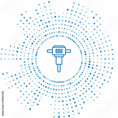 Fényképezés Blue line Construction jackhammer icon isolated on white background