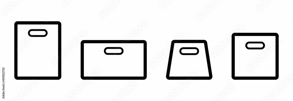 shopping bbag icon, paper market bag icon, grocery bag icon vector outline sign symbol shopping bbag icon, paper market bag icon, grocery bag icon vector outline sign symbol