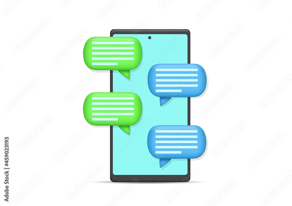 Vector illustration smartphone with bubble chat. Vector illustration smartphone with bubble chat.