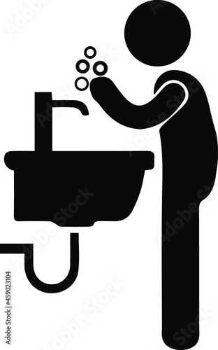 Cleanliness, hand, hygiene, hygienic, person, scrub, washing icon vectors ilustration