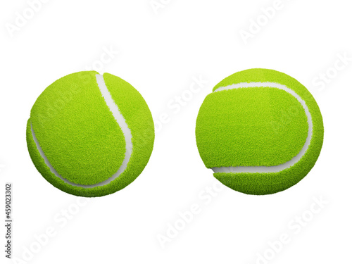two tennis balls isolated on white background - 3d rendering © WIROT