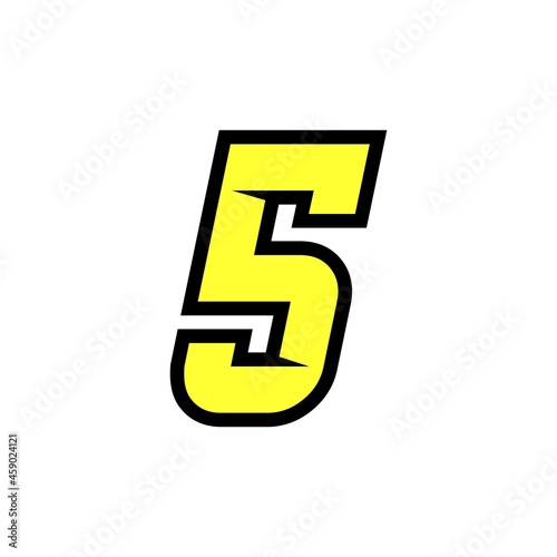 Free Download Simple Vector racing number 5 logo design - GFXLoad
