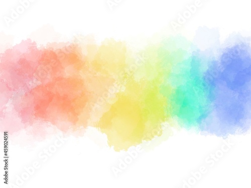 Foto Watercolor imitation background with handwritten modern calligraphy