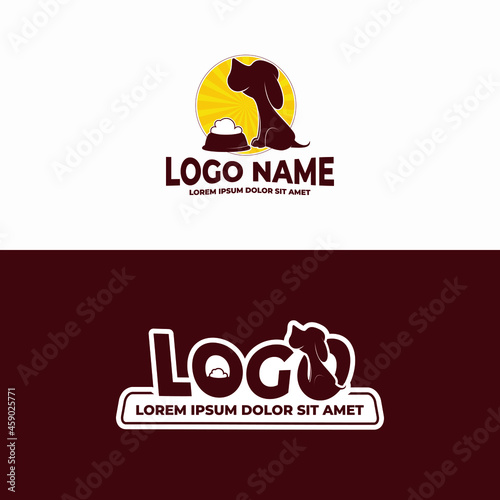 Dog food logo with happy dog