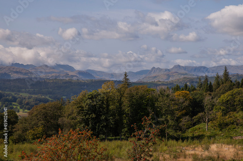 A view across Claife heights near Lake Windermere and Esthwaite Water in The English Lake District photo