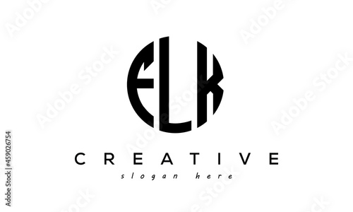 Letters FLK creative circle logo design vector photo