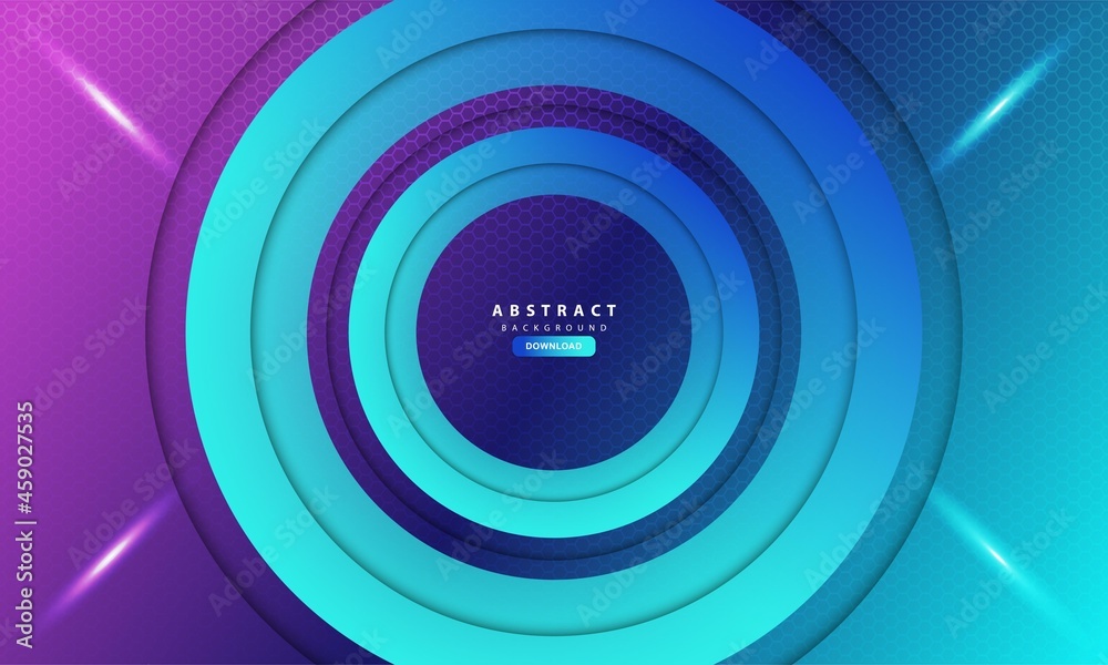 Geometric abstract hexagon background with circle blue Geometric abstract hexagon background with circle blue