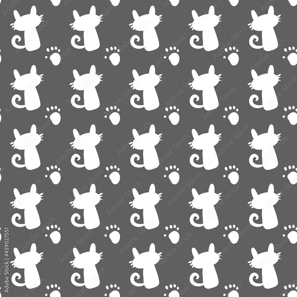 Obraz premium seamless pattern of cute cat cartoon