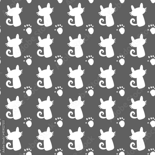 Fototapeta Naklejka Na Ścianę i Meble -  seamless pattern of cute cat cartoon