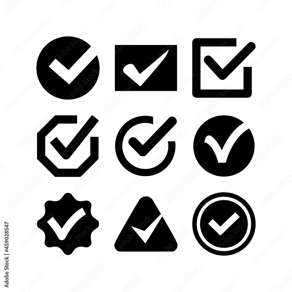 check set icon on white background check set icon on white background